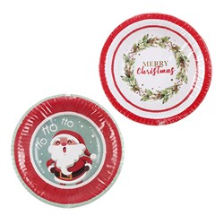 Paper Bowl 170mm Xmas Printed 10pk 2Astd P6.7 FSC Mix Credit