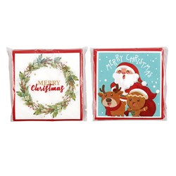Paper Serviette Xmas Printed 20pk Astd P6.3 FSC Mix Credit