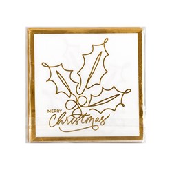 Paper Serviette Xmas Gold Foil 20pk P6.3 FSC Mix Credit