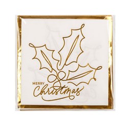 Paper Serviette Xmas Gold Foil 15pk P6.3 FSC Mix Credit