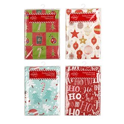 Tablecloth Xmas 180cm Round PEVA w Flannel Backing 4 Asstd