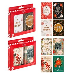 Cards Xmas Box 24 65x98mm Botanical