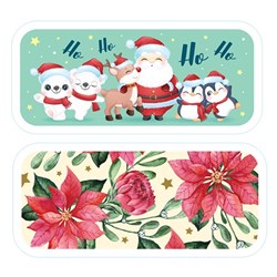 Melamine Tray Sandwich Rect Xmas 2 Asstd