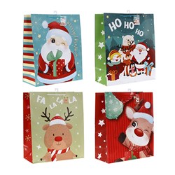Gift Bag Xmas Basic 157gsm Jumbo w Jhook 4 Asstd