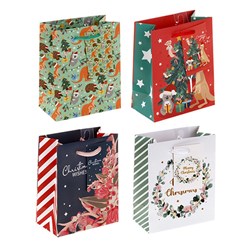 Gift Bag Xmas Basic 157gsm Small Jhook 4Ast Australia