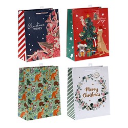 Gift Bag Xmas Basic 157gsm Large Jhook 4Ast Australia