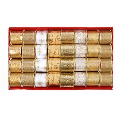 Ribbon Organza 6.3cmx2.7m Asstd in PDQ - Gold Series