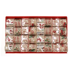 Ribbon Organza 6.3cmx2.7m Asstd in PDQ - Kraft Series