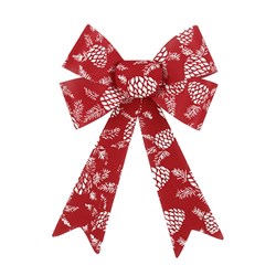 Bow Xmas Large Red/White Design