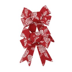 Bow Xmas Medium Red/White Design 2pk