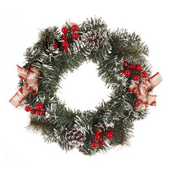 Wreath Decorated Xmas 30cm Red