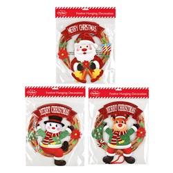 Decoration Hanging Paper EVA Glitter Xmas 3 Asstd