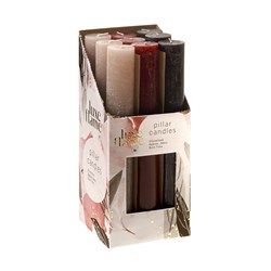 Candle Pillar Rustic 3 Asst 3.5x24cm 24hr