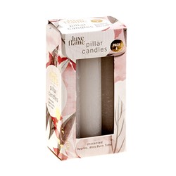 Candle Pillar Rustic White 2.5x14cm 6hr