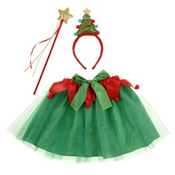 Girls Xmas Tutu inc Headband + Wand