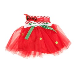 Girls Xmas Tutu with Hair Clip
