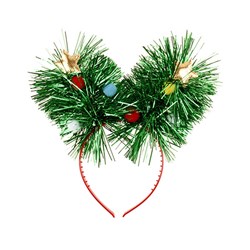 Headband Novelty Xmas Tinsel with Pom Pom 25cm