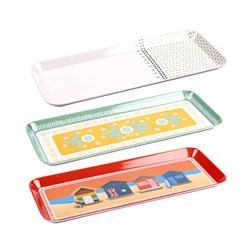 Melamine Tray Sandwich Rect 150gr 32x14cm 3 Asst Designs