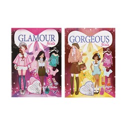 Book Kids Colouring Doll Dress Up w Stickers A4 16pg 2 Asstd