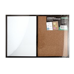 Combo Corkboard Magnetic Whiteboard Black Frame
