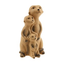 Terracotta Meerkat Group 21x12x10cm