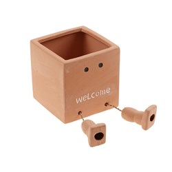 Terracotta Pot Man Square 11x11x16cm