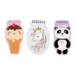 Notebook Shaped Card Cover Printed Spiral Kid's Des