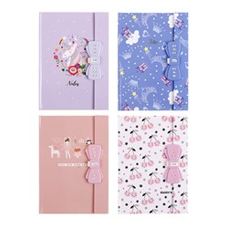 Notebook Hard Cover Printed w combination lock 4 Asstd Kid's