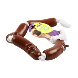 Dog Toy Vinyl Sausage Rope 55cm