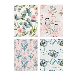 Notebook Soft Cover Printed A6 Aust 4Ast P71. FSC Mix Credit