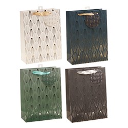 Gift Bag 210gsm Silver/Gold Foil w J Hook M 180x240x80mm