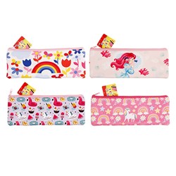 Pencil Case 1 Zip EVA 330x130mm 4 Asstd Girls Des