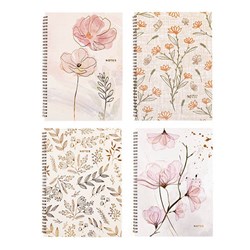 Notebook Card Cover Printed Spiral 4 Asstd A4 120pg