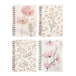 Notebook Card Cover Printed Spiral 4 Asstd A6 120pg