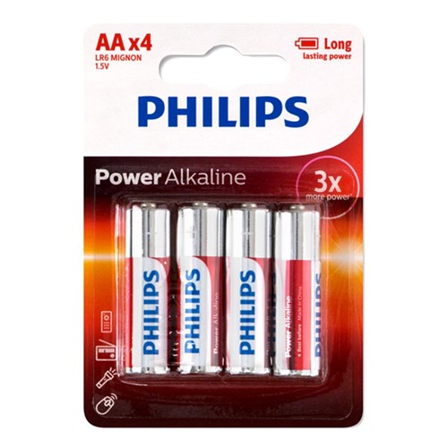 Battery Philips Alkaline AA 4Pk