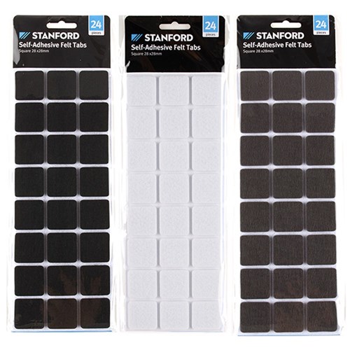 Felt Adhesive Square Shape 24Pk