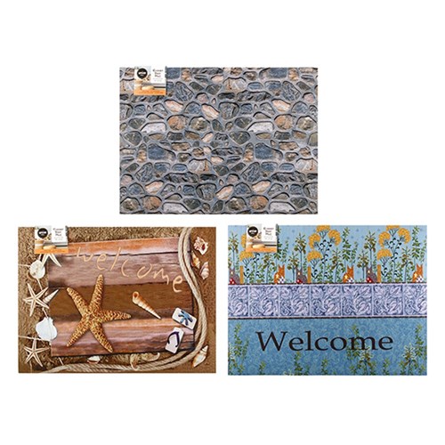 Mat Rubber Printed 45x60cm 3 Asstd