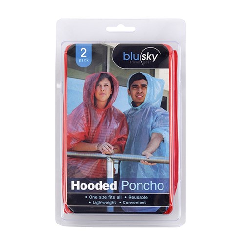 Poncho Hooded Adult 2Pk