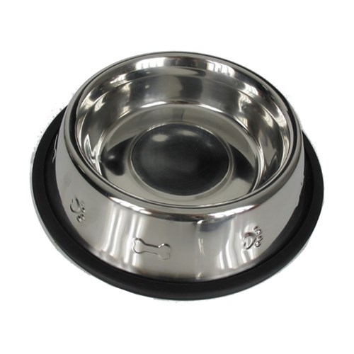 Dog Bowl Embossed S.Steel 900ml