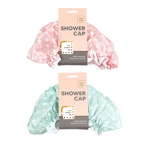 Shower Cap Printed Polyester 2 Asstd Des
