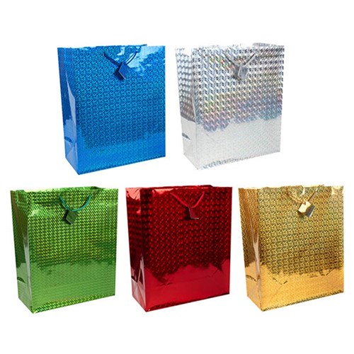 Gift Bag HOLOGRAPHIC Jumbo 40.5x49x19cm Asstd Cols