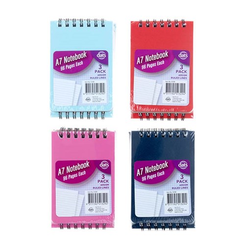 Notebook Basic PP Col A7 Pocket 96pg Pk3