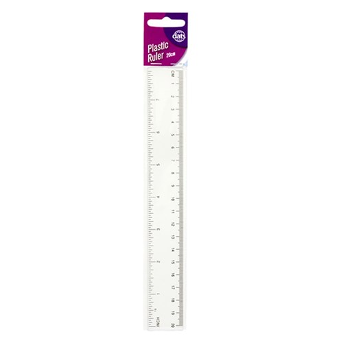 Ruler 20cm Plastic Clear