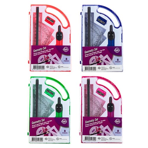 Geometry Set 8pc w Plastic Case