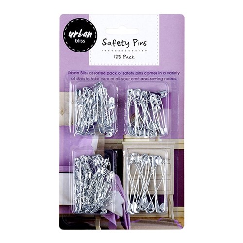 Pins Safety Asstd Sizes Pk125
