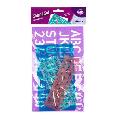 Stencils Alphabet 4Pk