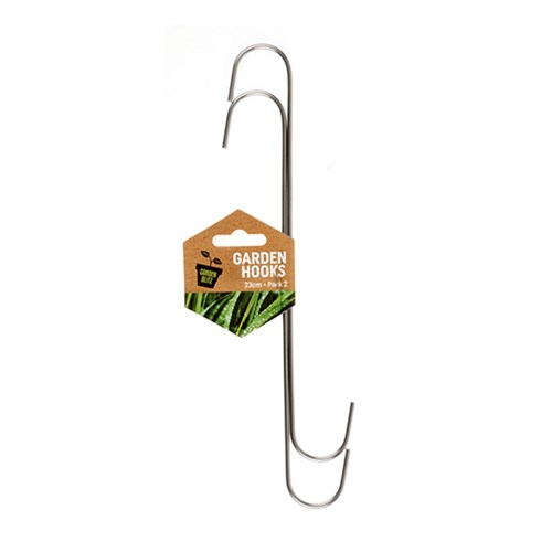 Hooks S Shape 2Pk Silver 23cm