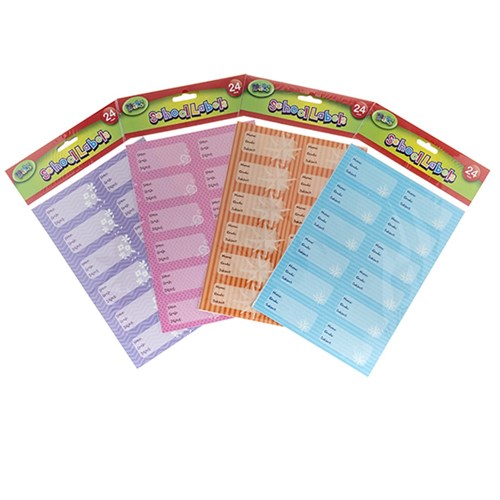 Labels School 24Pk Asstd Cols