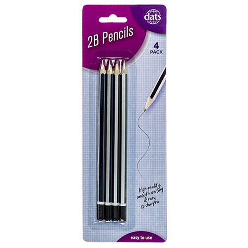 Pencil Blue & Silver Barrel 2B 4pk