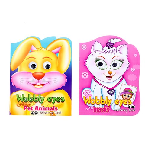 Book Kids Colouring Wobbly Eyes 2 Asstd